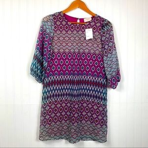 Everly knee length purple pink knee length dress